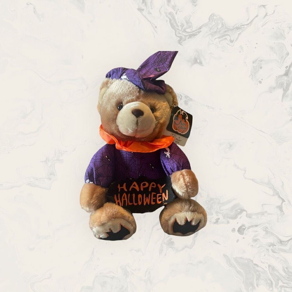 New Fiesta Kids Purple Happy Halloween Cuddle Teddy Bear Plush Toy